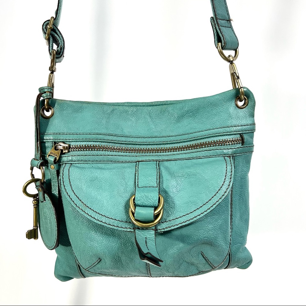 Fossil Long Live Vintage Green/Aqua/Turquoise Sasha Crossbody Bag